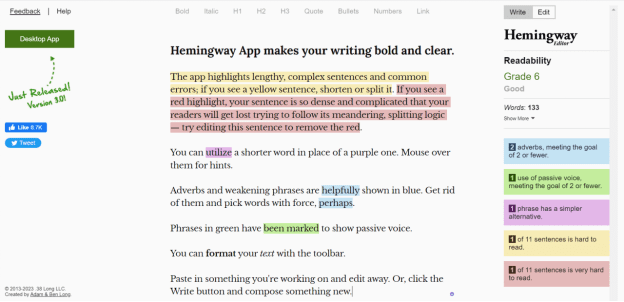 Hemingway App