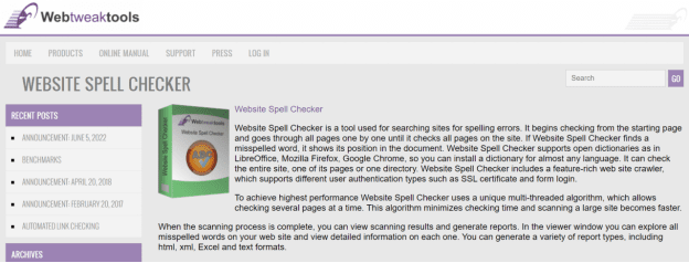 Website Spell Checker